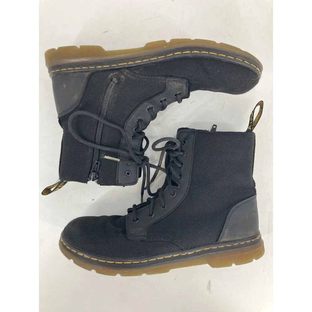 Dr. Martens Combs Y Combat Boots Mens 6 Womens 7 Black Good Canvas Zip Techwear